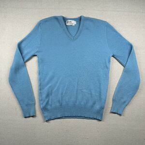 Vintage Barclay Sweater‎ Mens M Zefran Acrylic Powder Blue 70s 80s Pastelle